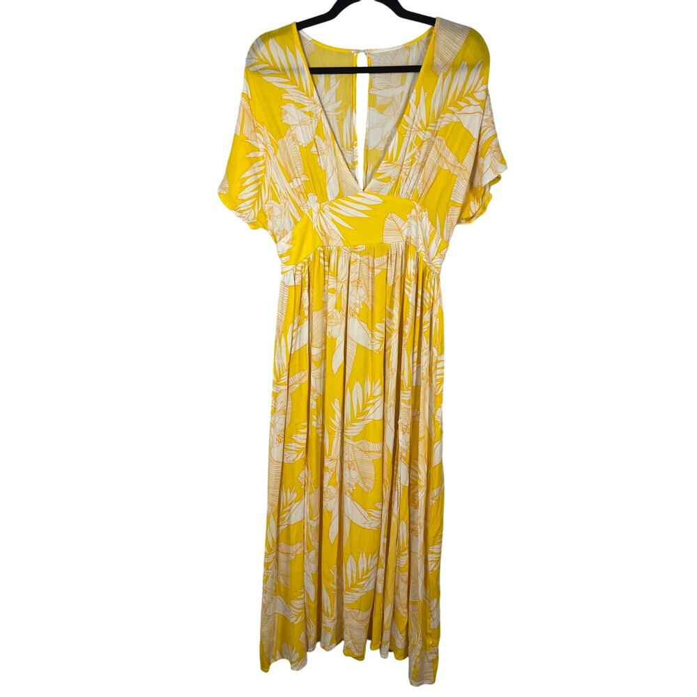 Cupshe, Size Small / Medium Selena Floral V-Neck Maxi Dress, Yellow & White, EUC